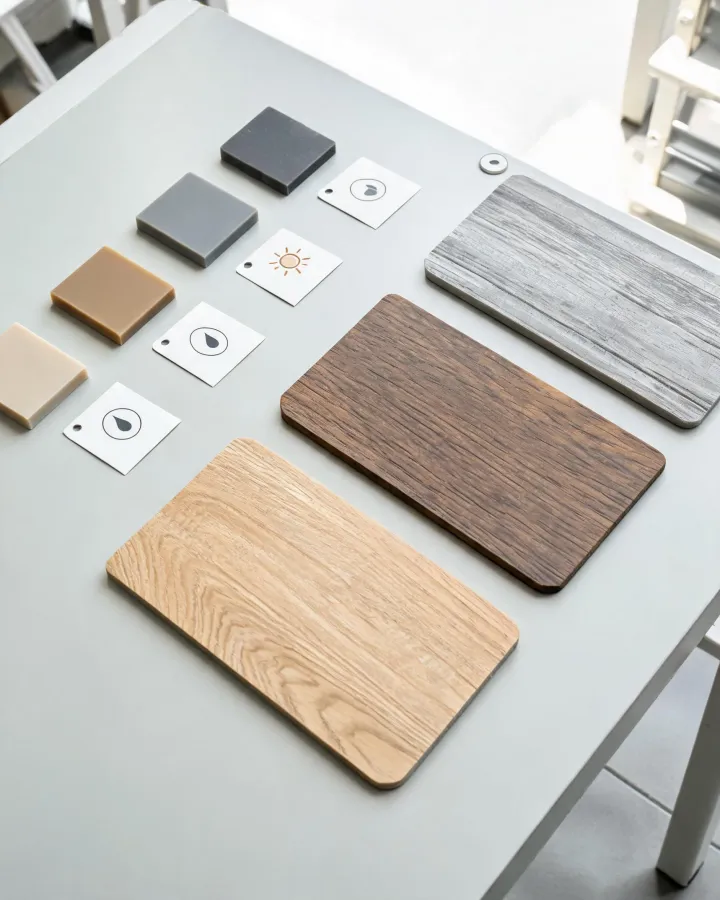 Outdoor product material samples