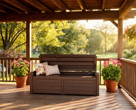 Outdoor storage bench