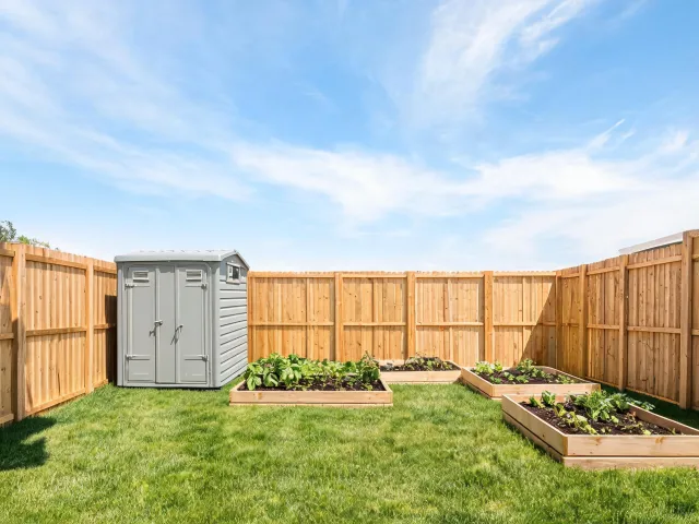 Garden shed and raised bed structure